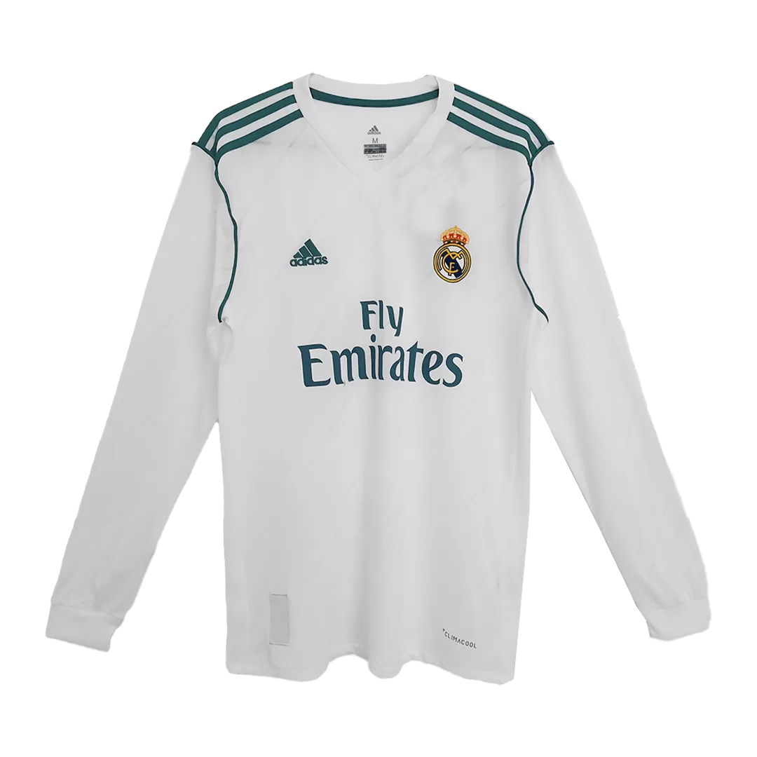 Retro 2017/18 Real Madrid Home Long Sleeve Soccer Jersey (NO NAME AND NUMBER)