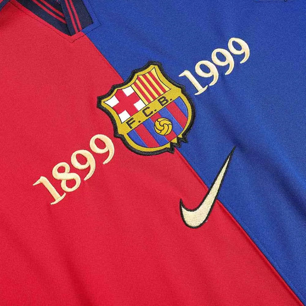Retro 1999/00 Barcelona Home Soccer Jersey