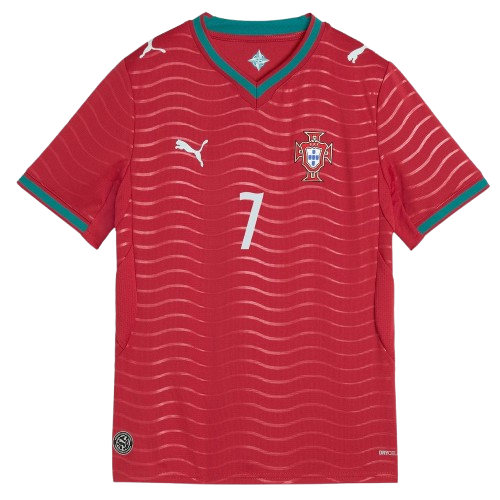 (Ready To Ship) Kids Portugal Home Soccer Jersey Kit 2026 RONALDO 7