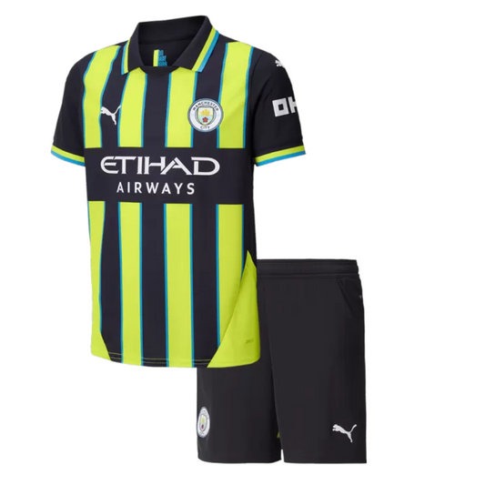 Kids Manchester City Away Soccer Jersey Kit 2024/25