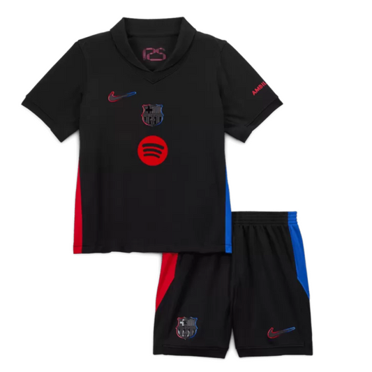 Kids Barcelona Away Soccer Jersey Kit  2024/25 - Spotify Logo Without Text