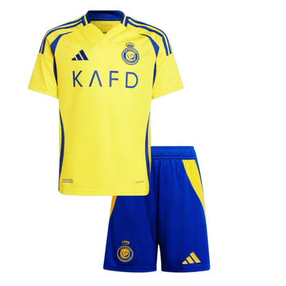 Kids Al Nassr Home Soccer Jersey Kit 2024/25