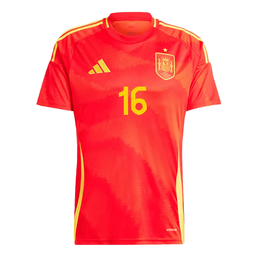 RODRIGO #16 Spain Home Soccer Jersey Euro 2024