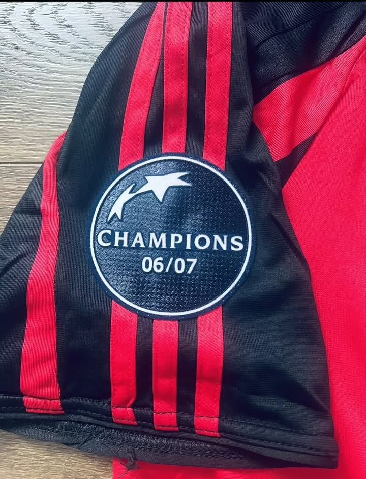 AC Milan 06/07 Champions Jersey with Full Patches (PIRLO 21 Printing)