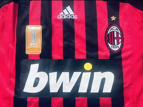 AC Milan 06/07 Champions Jersey with Full Patches (PIRLO 21 Printing)