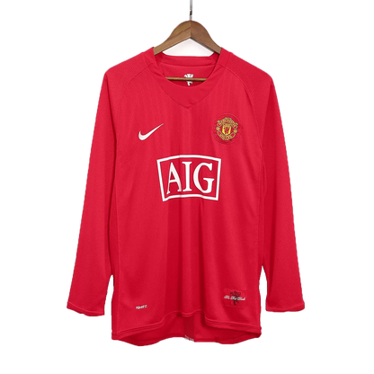 Retro RONALDO #7 2007/08 Manchester United Home Long Sleeve Soccer Jersey