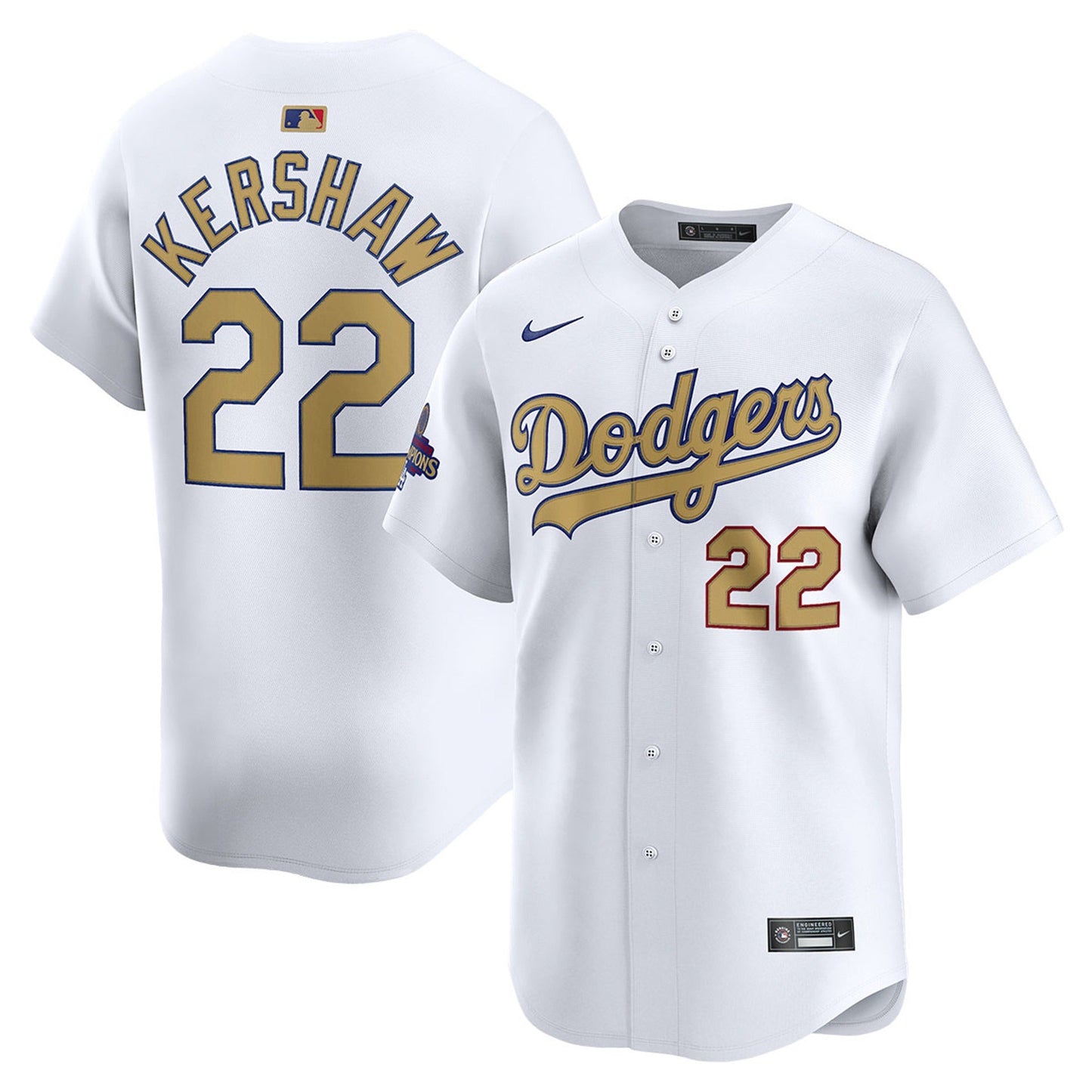 Los Angeles Dodgers Home World Series Champions Gold Jersey