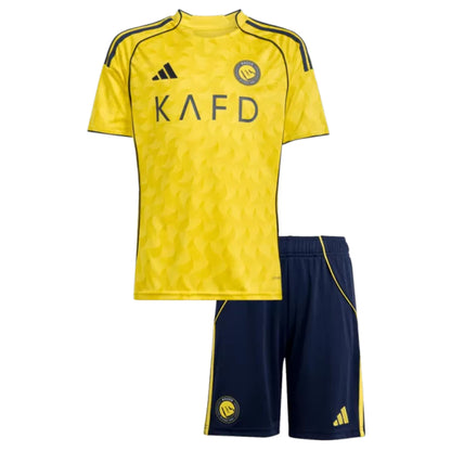 Kids Al Nassr Home Soccer Jersey #7 RONALDO 2025/26