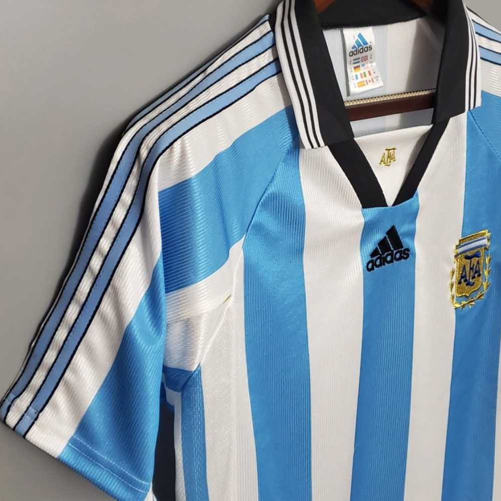Retro 1998 Argentina World Cup Home Soccer Jersey