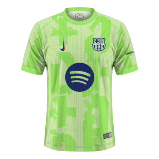 Barcelona Third Away Soccer Jersey 2024/25 - Spotify Logo Without Text