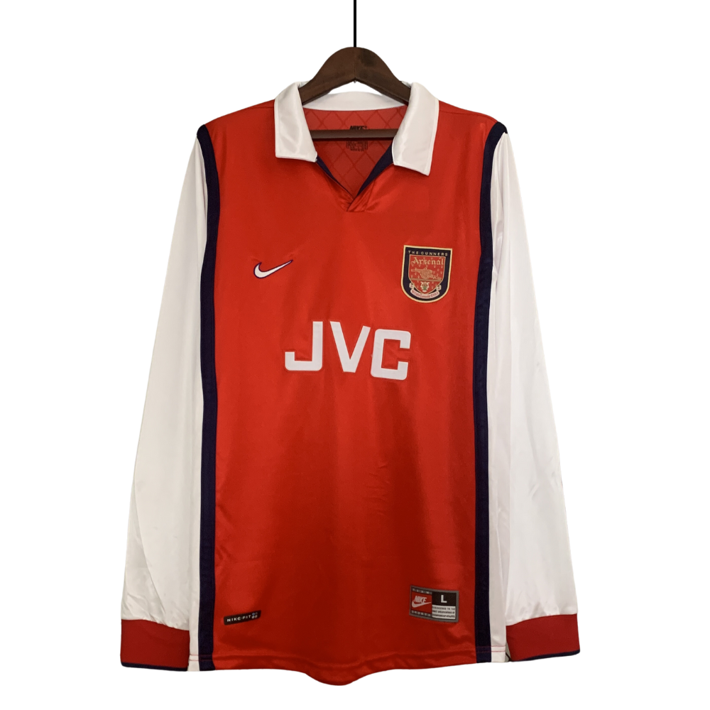 Retro 1998/99 Arsenal Home Long Sleeve Soccer Jersey