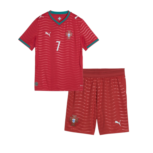 Kids Portugal Home Soccer Jersey Kit 2026 RONALDO 7