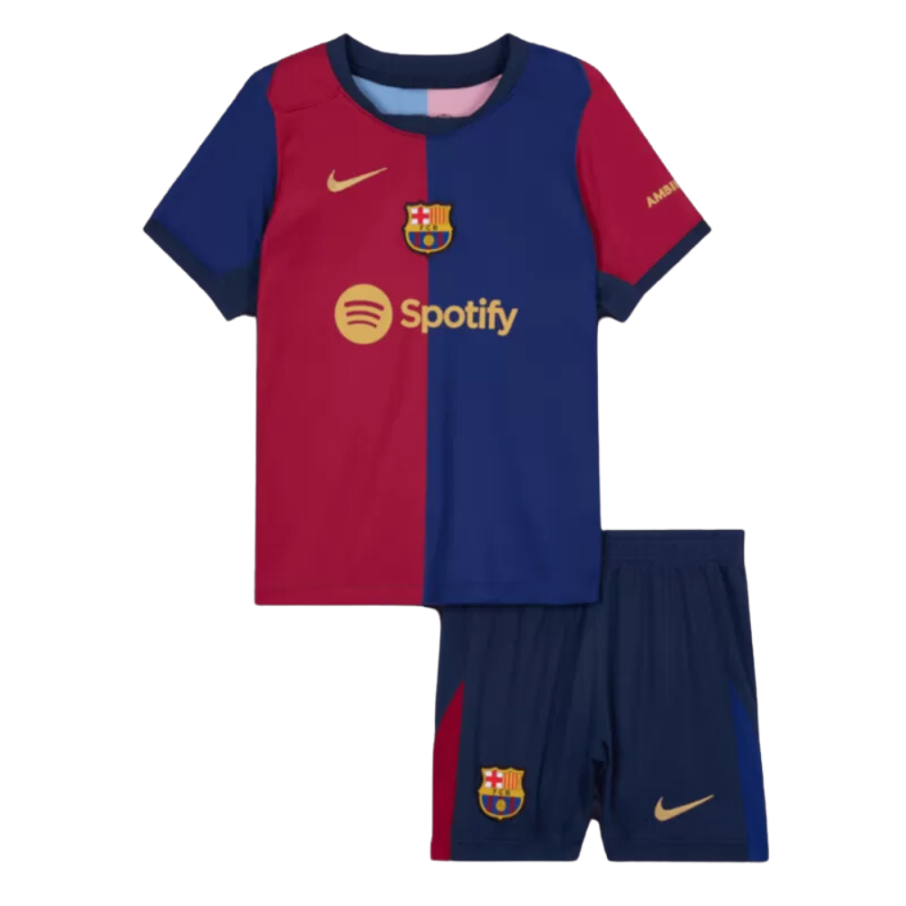 Kids LAMINE YAMAL #19 Barcelona Home Soccer Jersey 2024/25