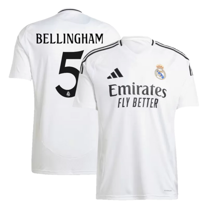 BELLINGHAM #5 Real Madrid Home Soccer Jersey 2024/25