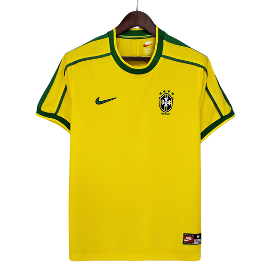 Retro 1998 Brazil Home Soccer Jersey