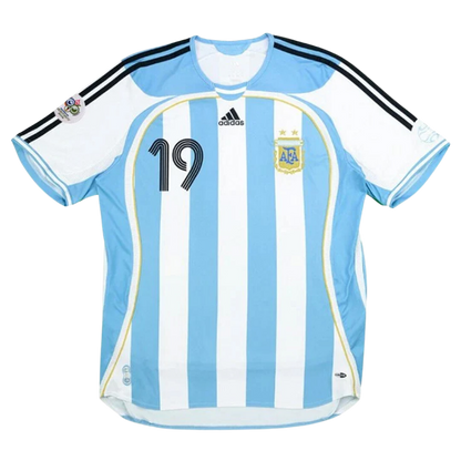 Retro Messi #19 2006 Argentina Home Soccer Jersey