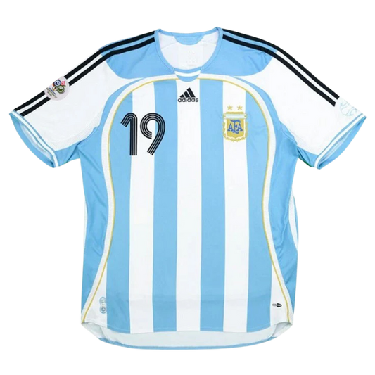 Retro Messi #19 2006 Argentina Home Soccer Jersey