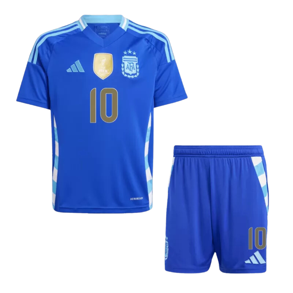 Kids MESSI #10 Argentina Away Soccer Jersey Kit 2024