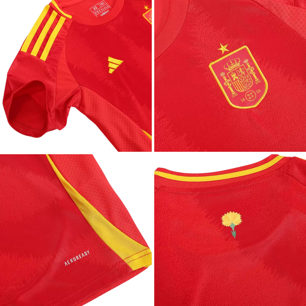 Kids LAMINE YAMAL #19 Spain Home Soccer Jersey Kit 2024