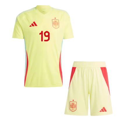Kids LAMINE YAMAL #19 Spain Away Soccer Jersey Kit 2024