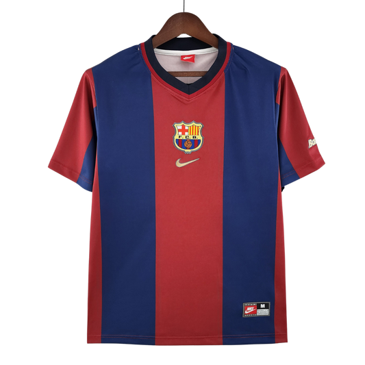 Retro 1998/99 Barcelona Home Soccer Jersey