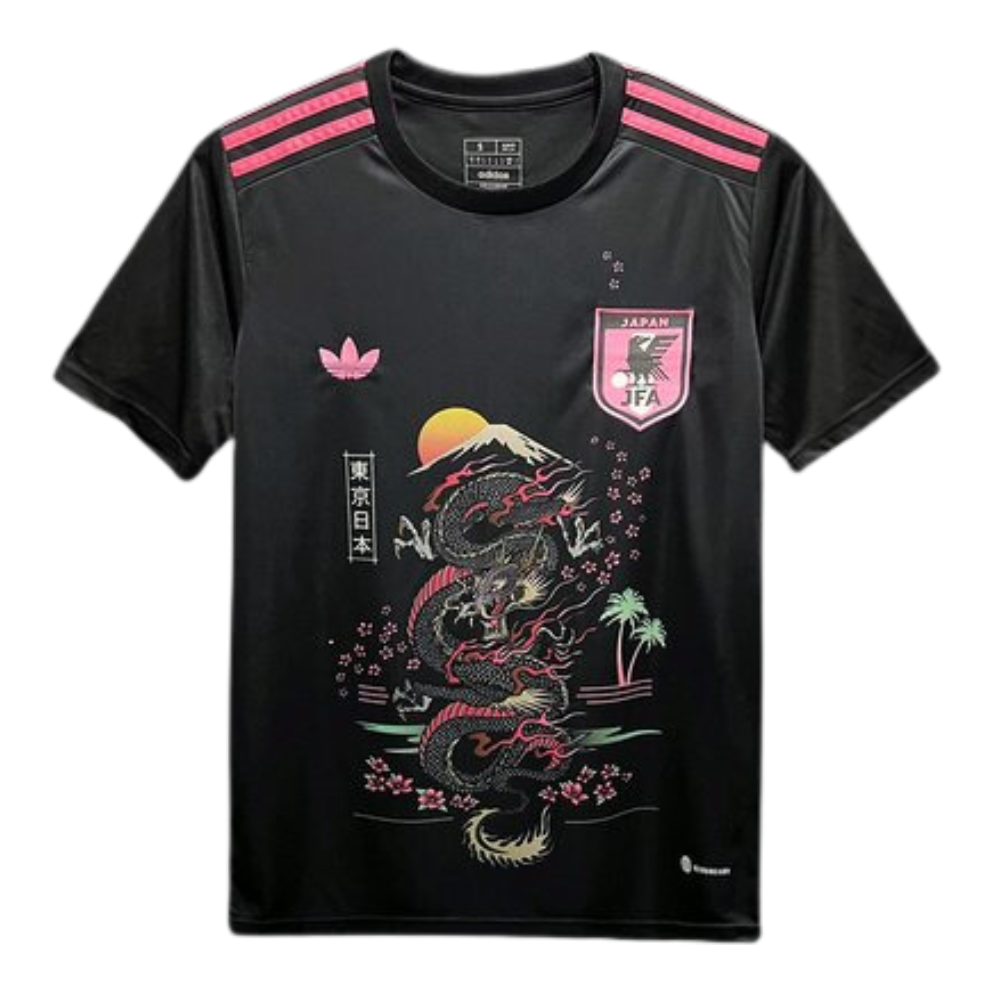 Japan Sakura Dragon Edition Black Soccer Jersey 2023/24
