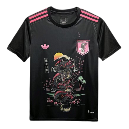 Japan Sakura Dragon Edition Black Soccer Jersey 2023/24