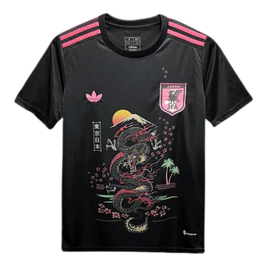 Japan Sakura Dragon Edition Black Soccer Jersey 2023/24