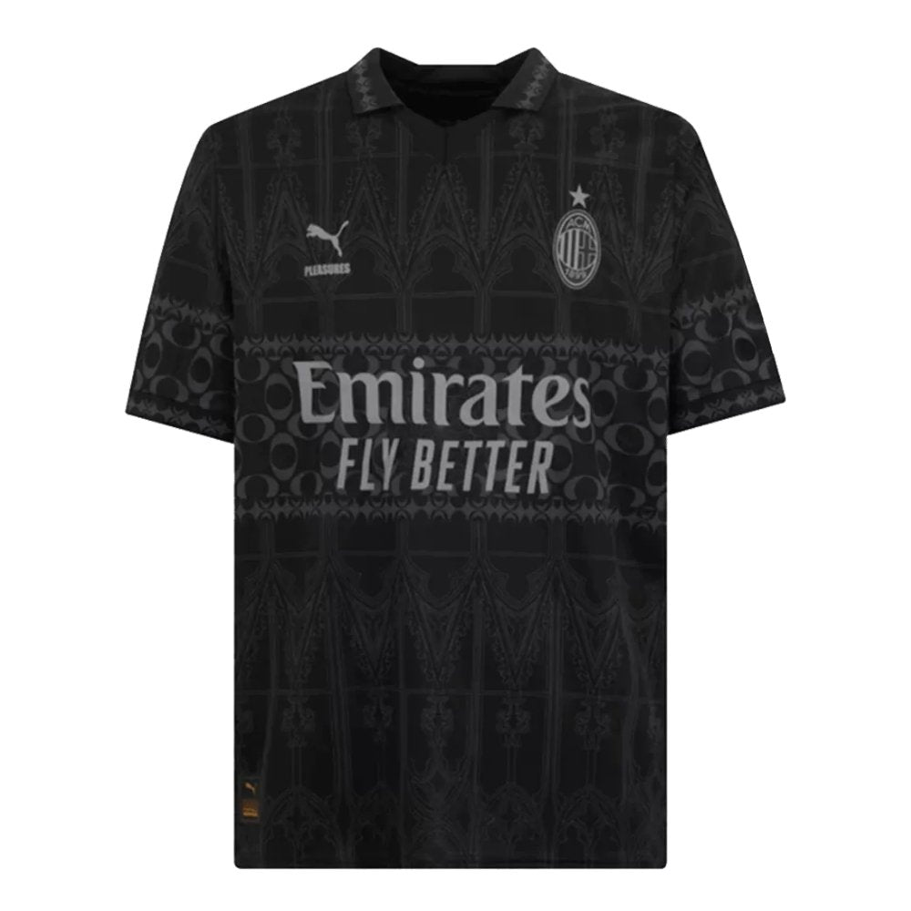 AC Milan X Pleasures Fourth Away Soccer Jersey 2023/24 Black