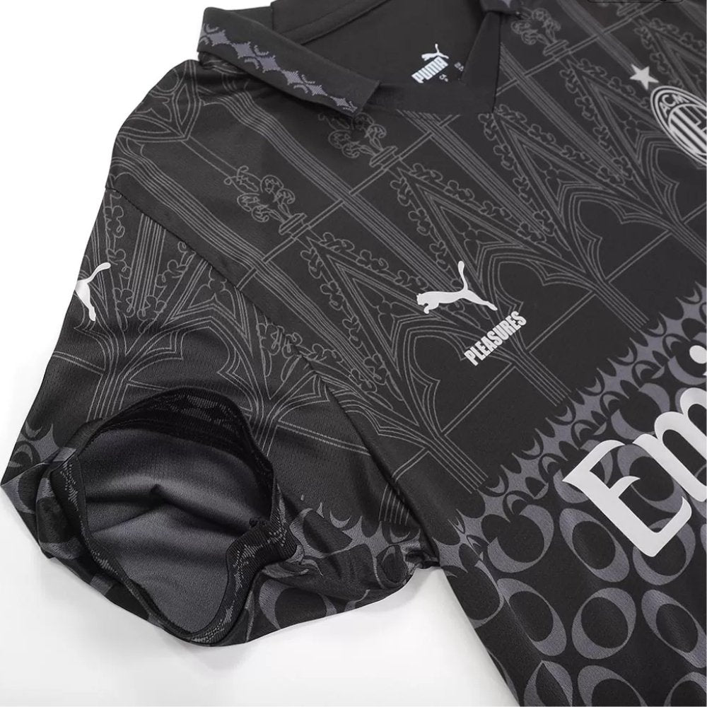 AC Milan X Pleasures Fourth Away Soccer Jersey 2023/24 Black