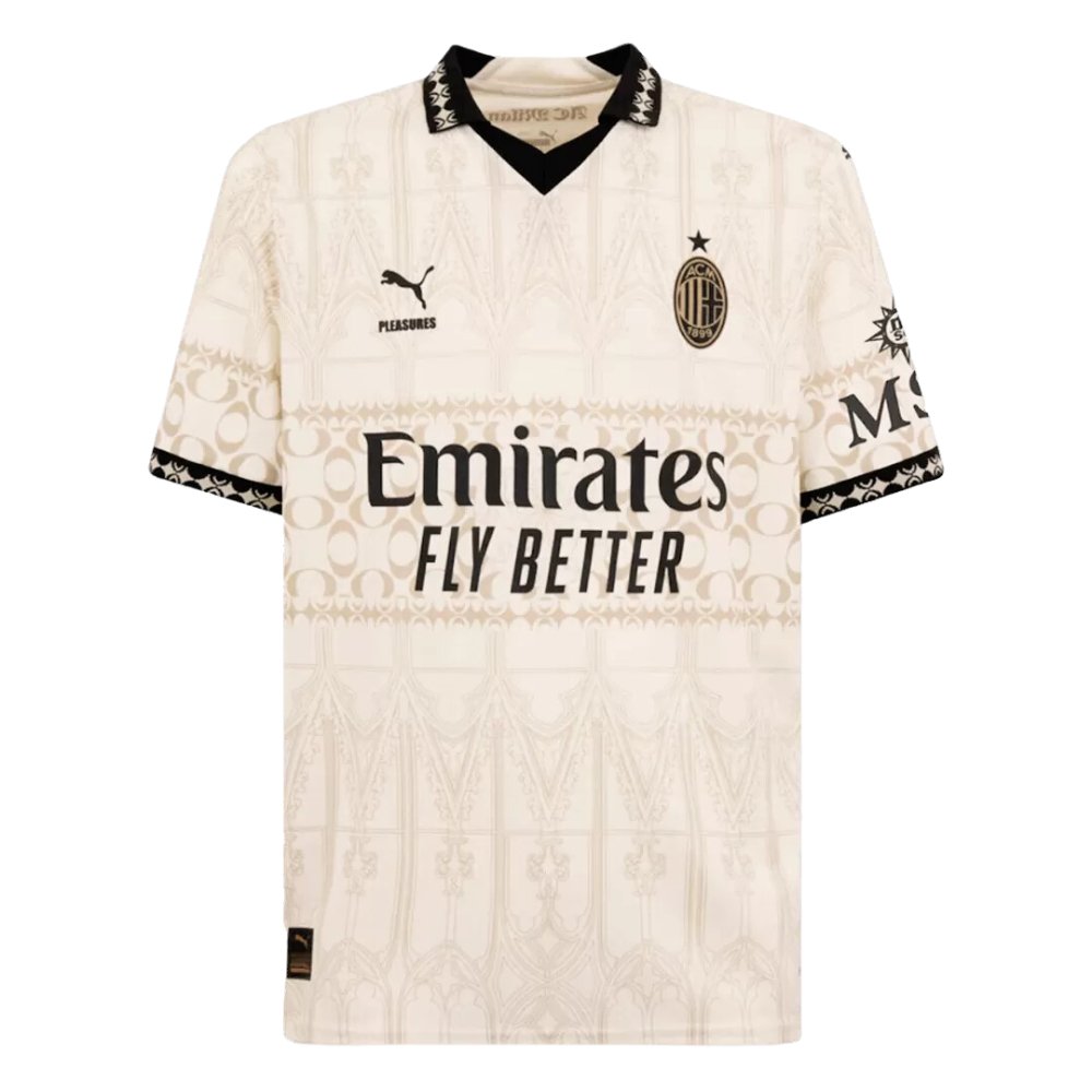 AC Milan X Pleasures Fouth Away Soccer Jersey 2023/24 Beige