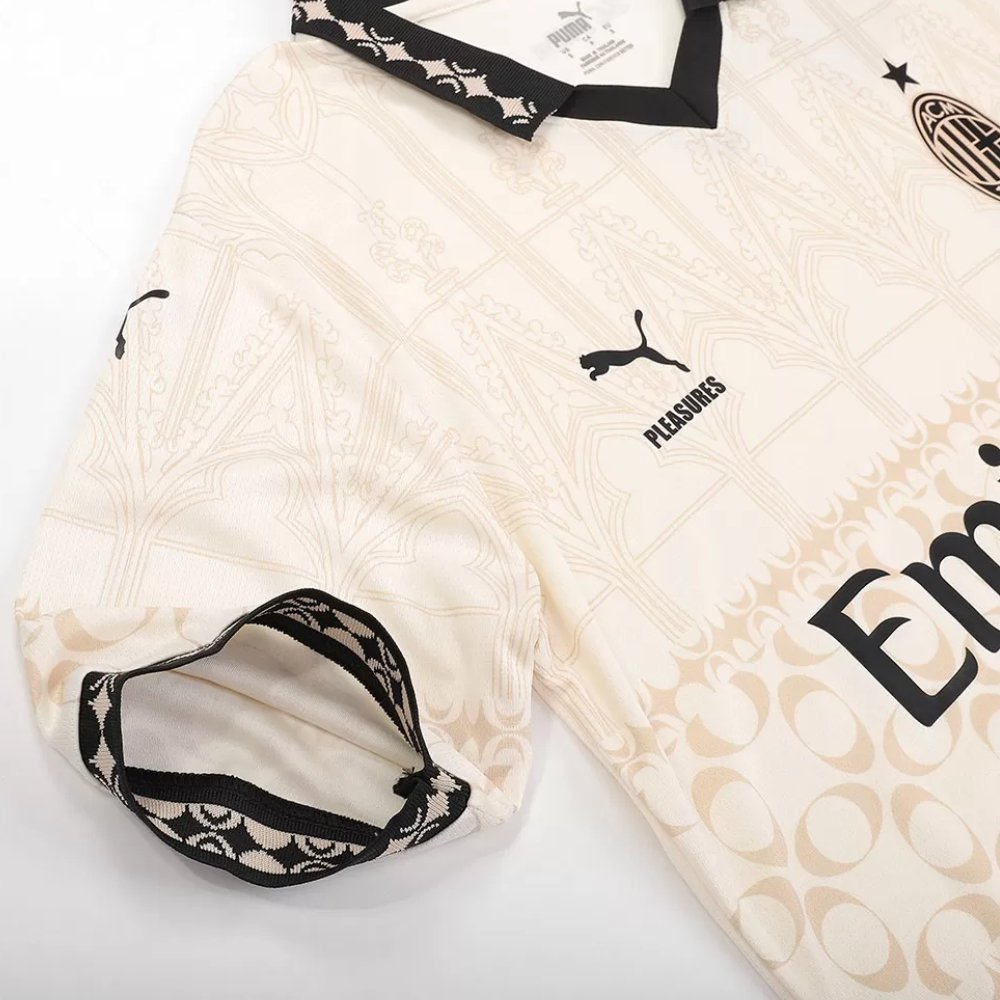 AC Milan X Pleasures Fouth Away Soccer Jersey 2023/24 Beige