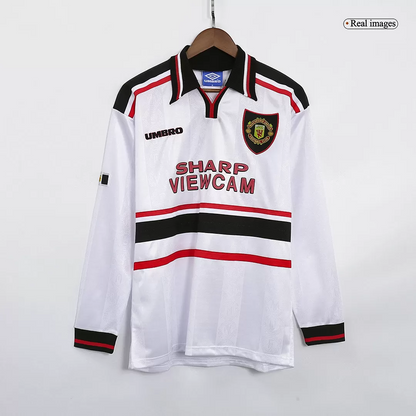 Retro 1998/99 Manchester United Away Long Sleeve Soccer Jersey