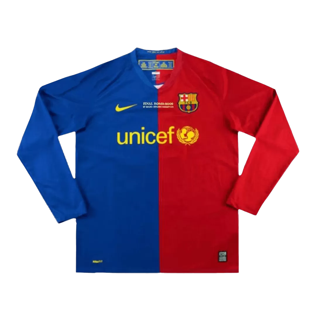 Retro MESSI #10 2008/09 Barcelona Home Long Sleeve Soccer Jersey