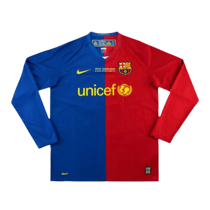 Retro MESSI #10 2008/09 Barcelona Home Long Sleeve Soccer Jersey